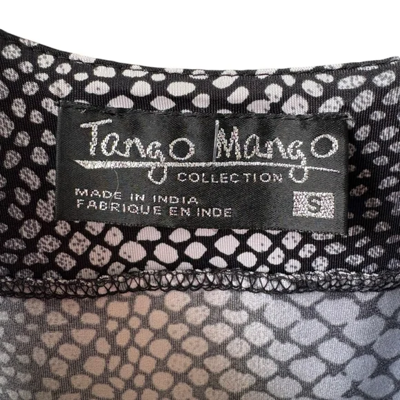 Tango Mango Monochrome Animal Print Scoop Neck Tank Dress Tiered Ruffled SMALL - Picture 9 of 11